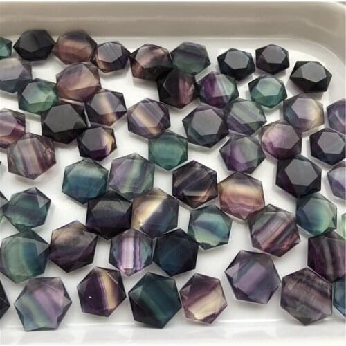 New arrivals crystal jewelry gemstone natural quartz crystal stripe rainbow fluorite carved hexagram star for gift