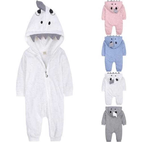 Baby Girls Clothes Soft Onesie Funny Baby Boys Girls Romper For Newborn Hooded Pajamas Dinosaur Infant Costume 3 to 24 Months