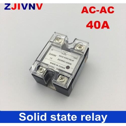 Free shipping single phase 40A AC Solid state relay 90-480VAC control 80~250VAC ZG3NC-340A 1 phase SSR