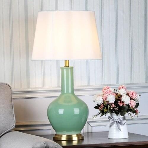 ORY Modern Table Light Copper Ceramic Luxury LED Decorative Desk Lamp For Living Room Bedroom Library Study Office
