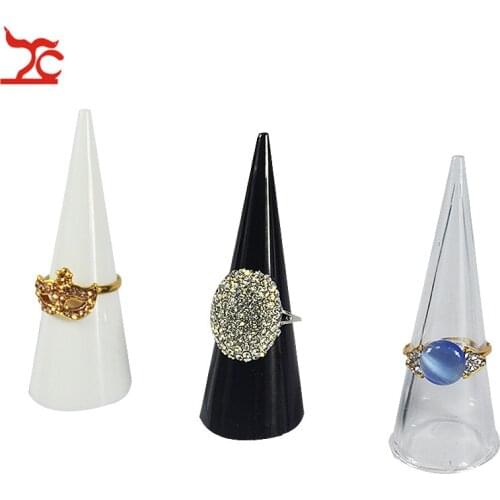 Plastic Finger Cone Fingertip Ring Stand Display Showcase Holder Storage Ring Display Organizer Stand