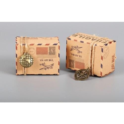 10Pcs Kraft paper Gift Box For Presents Candies Cookies Bundle Xmas Theme Party Gift Wrapping Bags Christmas House Candy Bags