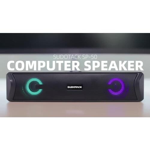 Portable LED Lights Computer Speaker Desktop for PC Computer USB Mini Laptops Speaker