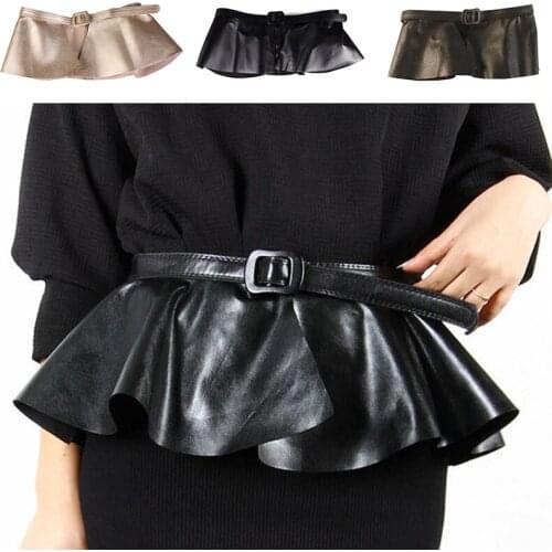 Women Skirt Peplum Belt Female Harness Dresses Fashion Wide Gothic Luxury Waist Belts Designer Ladies Black Basque Belts