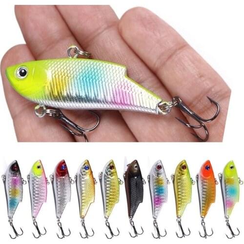 1pcs Fishing Bionic VIB Lure Hard Bait 5.5cm 10g Artificial Hard Lead Crankbait Diving Wobbler Lure Winter Sea Fishing Tackle
