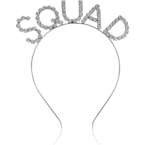 Silver SQUAD Letter Headband Head Buckle Hen Party Bridesmaid Decoration Wedding Party Supplies