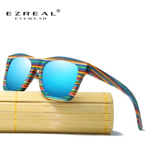 AZB Polarized Wooden Sunglasses Men Bamboo Sun Glasses Women Brand Designer Original Wood Glasses Oculos de sol masculino