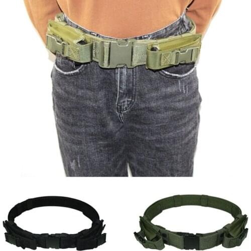 Tactical Waist Belt Pistol With 2 Magazine Pouches Hunting Military Airsoft Army Belt Rigger Strap Adjustable Mans Waist Belt