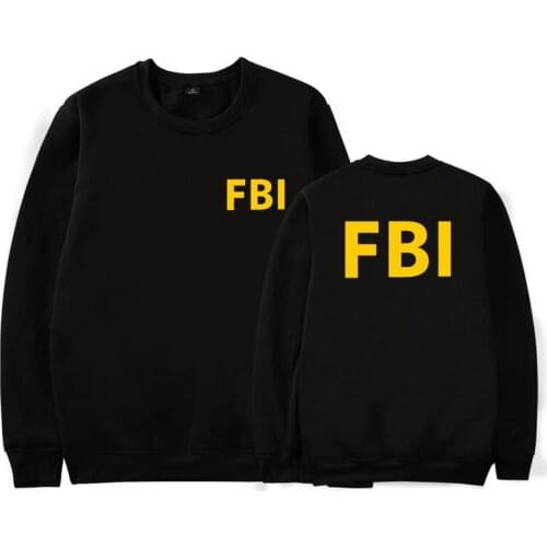 New FBI hoodie printed fashion sport men women capless Sweatshirt casual round neck cotton Long Sleeve pullover sweatshirts tops