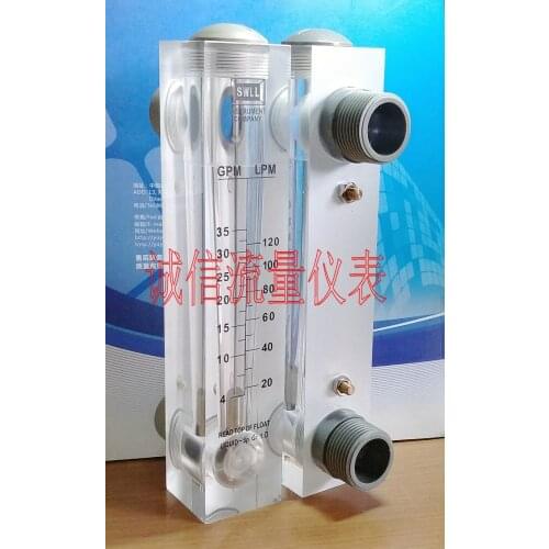 Liquid Panel Flowmeter LZM-25 Water Flowmeter 4-35 GPM 20-120 LPM