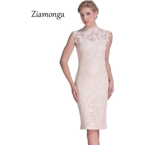 Ziamonga Robe Femme Ete 2017 Lace OL Dress Winter Sleeveless Floral Lace Dress Sexy Female Wear To Work Casual Office Dress