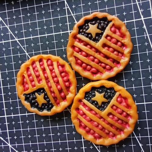 1pcs/lot resin flat back American flag pizza 38mm Cabochons Jewelry Fit Mobile Phone Hairpin Headwear DIY Accessories B103-1