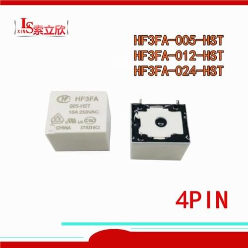 10PCS/LOT 100%New Relay HF3FA-005-HST HF3FA-012-HST HF3FA-024-HST HF3FA-048-HST HF3FA 012-HST HF3FA 024 HST 10A 4PIN