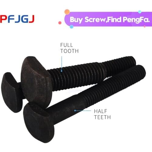 Peng Fa 2/1PCS M6 M8 M10 carbon steel bolts black 4.8 strength screw T type platen bolt
