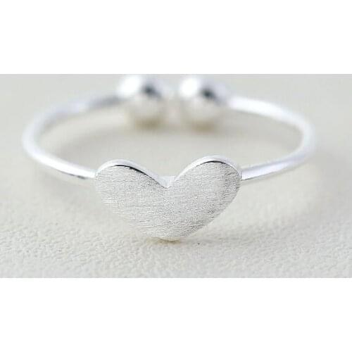 925 Sterling Silver Rings For Women heart Open Ring Hypoallergenic Sterling Silver Jewelry Gifts For Girls