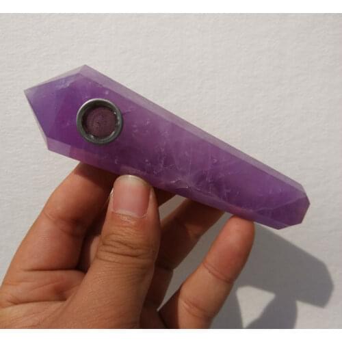 Promotion Bestsale Fashion Nice Polymorph Natural Quartz Crystal Portable Amethyst Cluster Smoking Pipe