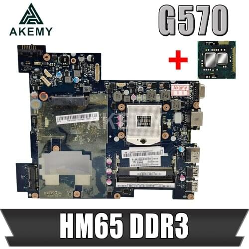 Akemy Laptop Motherboard For Lenovo G570 PIWG2 LA-675AP Mainboard HM65 DDR3 Socket PGA989