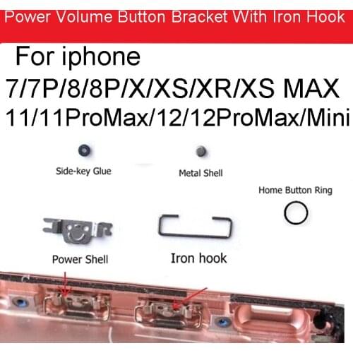 Side keypad Metal connection shell&home button water-proof ring for iphone 12 Mini 11Pro Max XS XR 7 8 plus Inner Bracket Shield