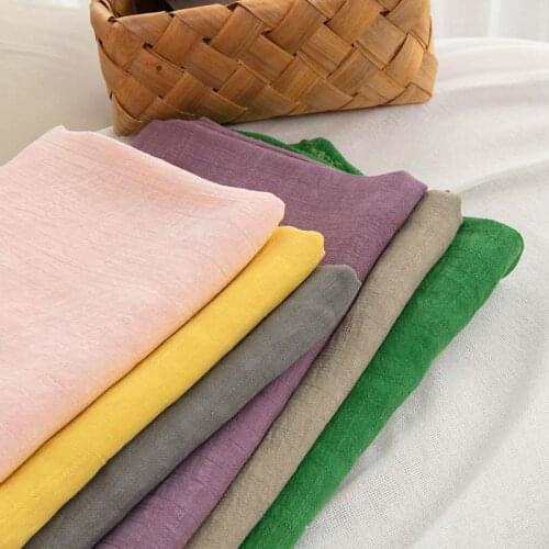 Crushed Cotton Fabric Slub Thin Sewing Fabric For Sewing Summer Skirt Or Pants 50*150 Cm/Piece W300095-1