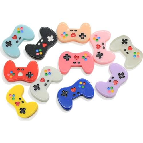 50/100/White Game Controller Flatback Resin Cabochon Kawaii Glow Cabochons DIY Craft Decoration Hair Bows Center Charms DIY
