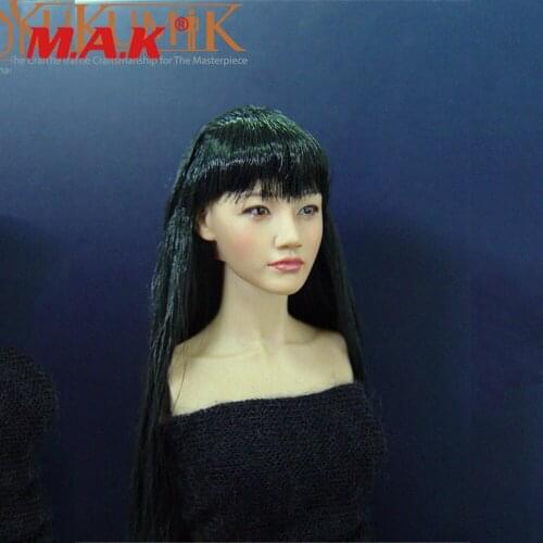 KM038 1/6 Head Sculpt Model Koren Star Hair Transplant Female Head Carving In stock