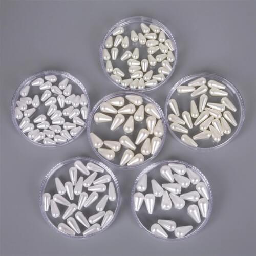 6x10 / 6x14 / 8x14mm Tear Drop Round Pearl Imitation ABS Beads For Jewelry Making Arts Crafts Apparel Sewing Garment Beads DIY