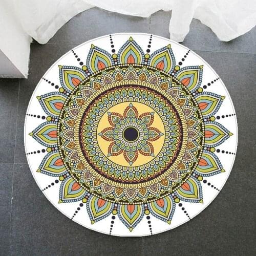 Bohemian Mandala Psychedelic Art Prints Round Rugs Floor Mats Bedroom Living Room Home Decoration