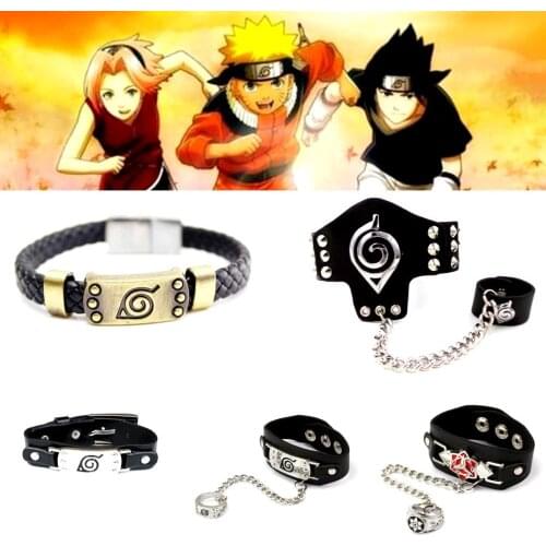 Hot Selling Anime Naruto Akatsuki Uchiha Kakashi Sasuke Sharingan Bracelet Cosplay Props Christmas Gift for Boys Adult
