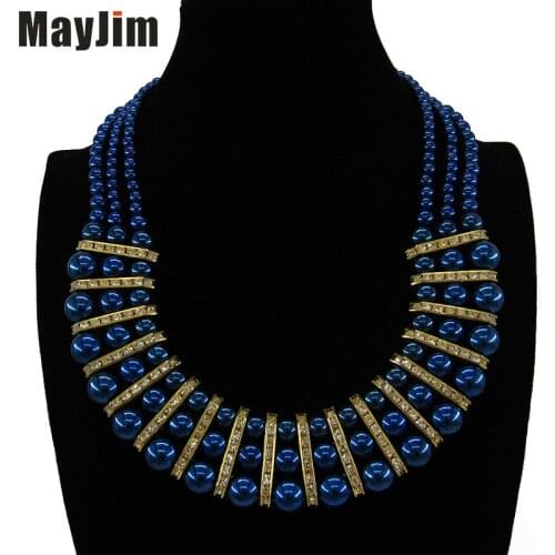 Statement bib pearl necklace fashion for women 2019 collar bead brand chunky female chain necklaces & pendants vintages Jewelry