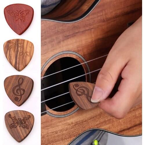 Guitar Picks Plectrum Solid Wood Guitar Fingerpicks Stringed Musical Instrument Bass Guitarra Parts Accessories Thickness 2.5mm
