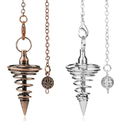 Metal Pendulum Choker Necklace Retro Gold Silver Color Creative Pyramid Cone Chains Pendulums Collection Birthday Gift