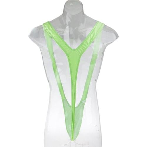 Men Bright Green Borat Mankini Thong Underwear Swimwear Bikini