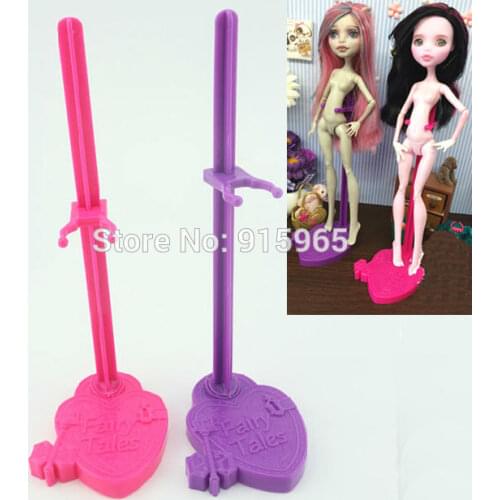 Wholesale 10pcs/lot pink purple blue new Stand for Monster High dolls stand Display Holder For Ever After High doll accessories