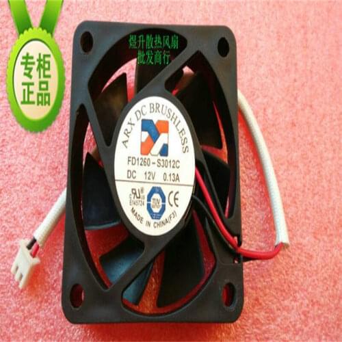 Original 60*60*15 FD1260-S3012C DC12V 0.13A 2 line mute 6CM cooling fan