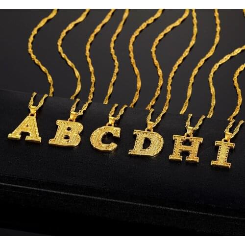 Punk Gold Letter Neckaces For Women 2020 Thin Chain Pendant Necklaces Jewelry A-Z Alphabet Initial Necklace Best Friend Gift