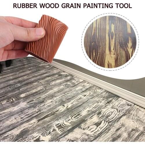 Rubber Wood Grain Painting Tool Imitation Wood Graining Pattern Wood DIY Pacakge Wall Texture Art Brush Painting Tool 14.8*7.2cm