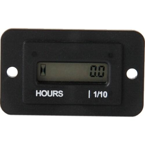 Digital Black Resettable LCD Hour Meter Unique Counter for ATV Snowmobile Boat Generator DC4.5-90V Engine Timer Powered Engine