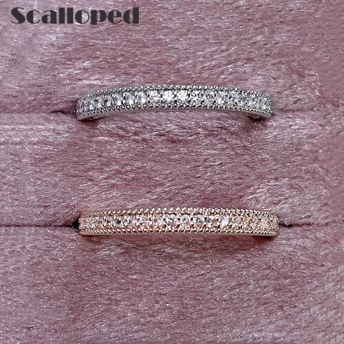 Scalloped Rings With Crystals