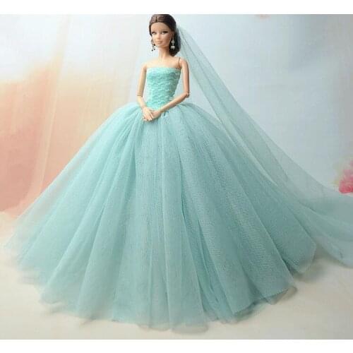 Special offer the original for barbie doll clothes wedding dress Multilayer mermaid dress princess dress cake skirt