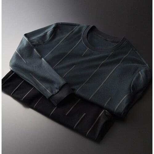 Green Round Collar Men Luxury Vertical Stripes Casual Sweatshirt Male Spring Autumn Mens Hoodies Plus Size 4XL