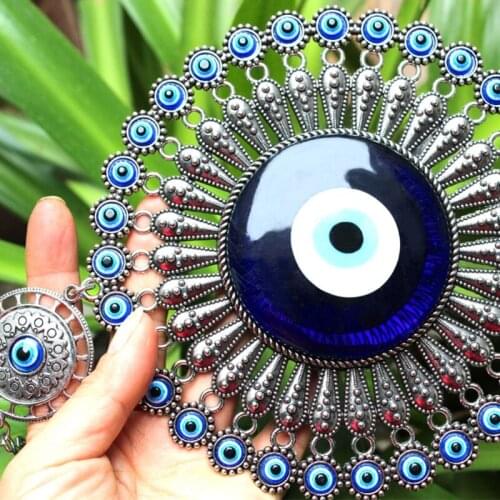 Turkish Blue Evil Eye Decor Wall Hanging Pendant Amulets Ornament Key Ring Home Garden Protection Lucky Gift