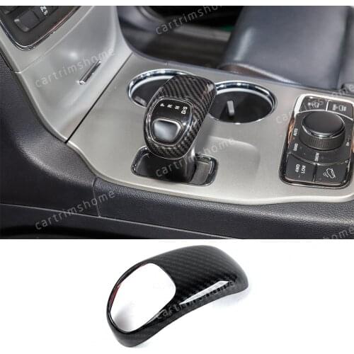 Carbon Fiber Gear Lever Shift Knob Cover Trim For Jeep Grand Cherokee 2014-2015