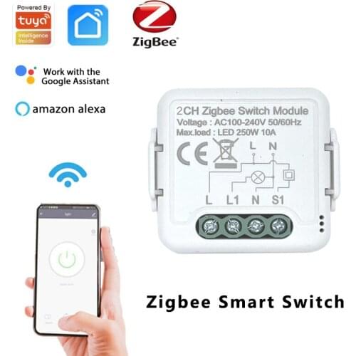Tuya Zigbee 3.0 Smart Switch For DIY Home Device 2 Way Light Switch Smart Home Remote Control APP Smart Life Alexa Google Home
