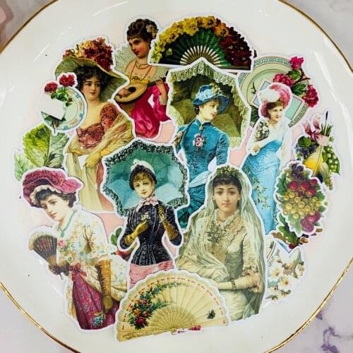 Victorian Vintage lady portrait sticker DIY scrapbooking phone album diary happy planner week decoration sticker