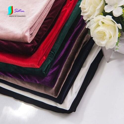 High-grade Elastic Thick Velvet Fabric Thick Gold Not Down Velvet Clothing Silk Velvet Fabric 1meter/lot Width 1.6m S678P