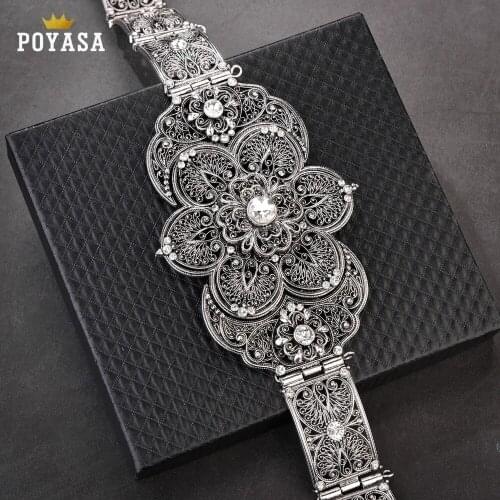 2019 New arrival Caucasus Ethnic black silver belt for women Caucasus traditional wedding waist chain for women free shipping