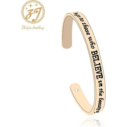 Zhijia The Future Belongs to those who believe in the beauty of their dreams Bracelet For Women encourage Bracelets Bangles