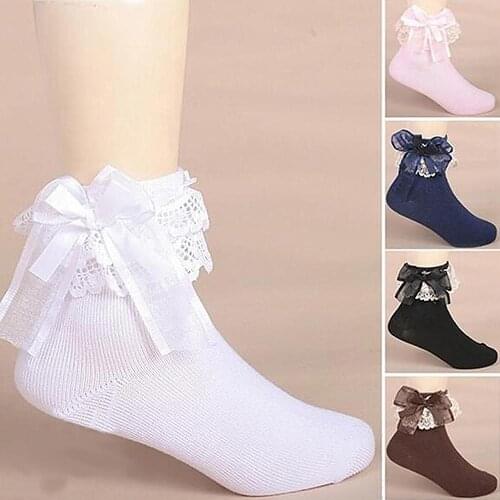 1 Pair of Baby Girl Comfortable Breathable Socks Children Kids Girls Fashion Princess Style Spring Cute Lace Bow Shorts Socks