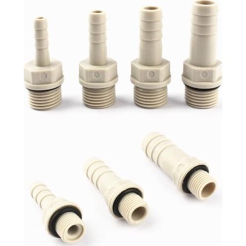 1Pcs 1/8" 1/4" 3/8" 1/2" 3/4" Male Thread To 6-25mm POM Pagoda Connector Soft Pipe Joint Plastic Tech Hose Connector With Washer