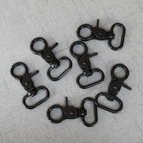 100 Pcs/Lot 25mm Black Metal Clasps Lobster Dog Collar Keychain Trigger Clips Snap Hook Leather Belt Bag Buckles